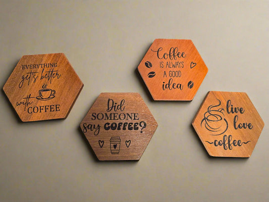 Set of 4 "Coffee" Themed Coasters