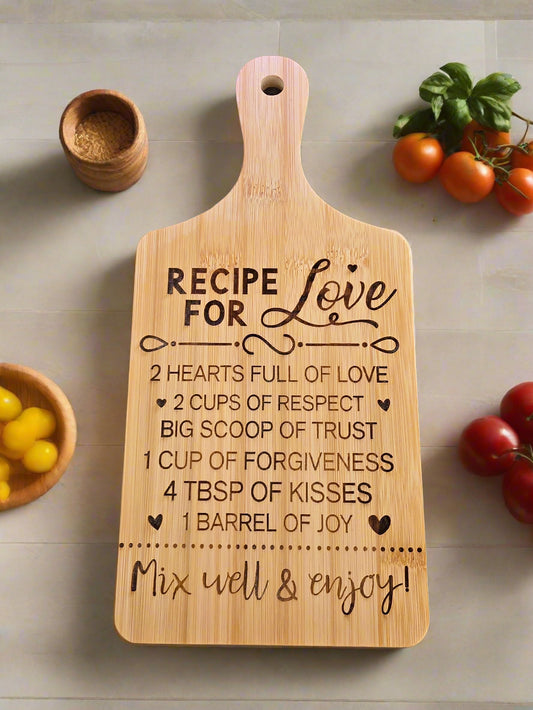 "Recipe for Love" Wood Wall Sign