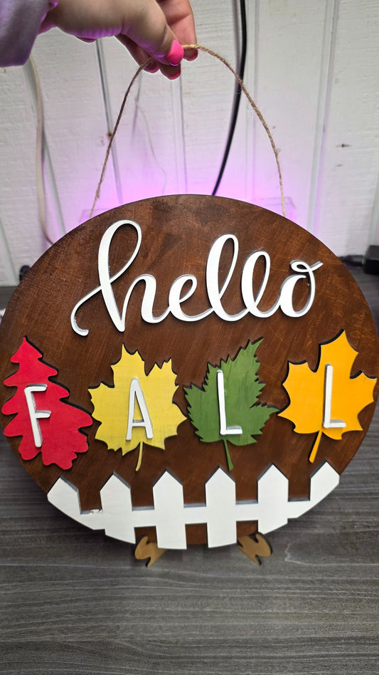 Hello Fall Wall Sign
